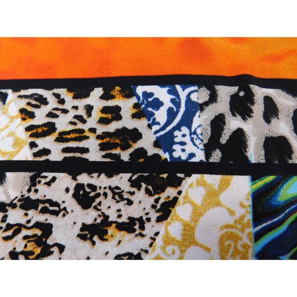 Valentina Woman's Festive Tunic Top Sz. XL Mixed Prints Embellished Bright Bold - Picture 6 of 7